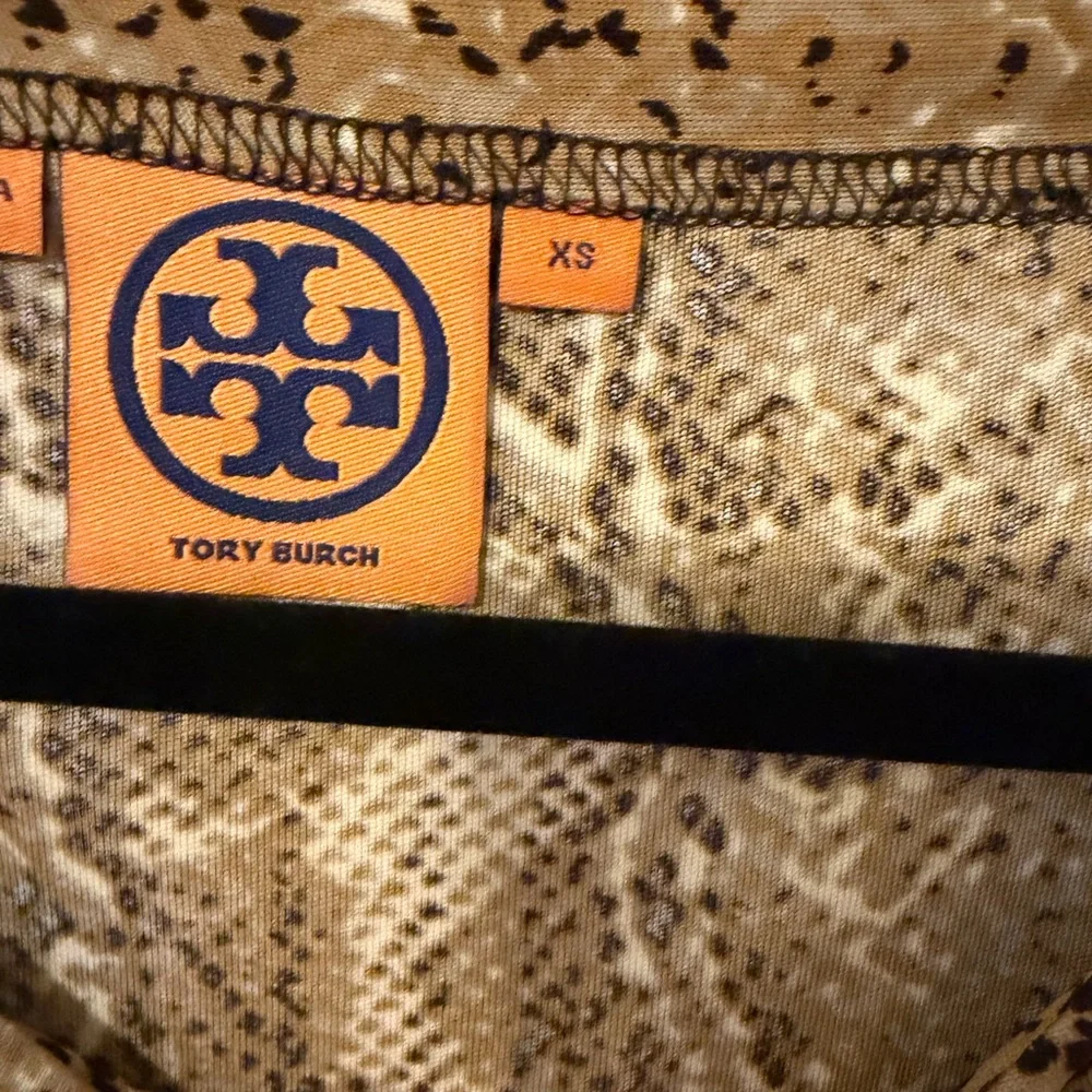 Tory Burch Mustard Snake-Print Shift Dress